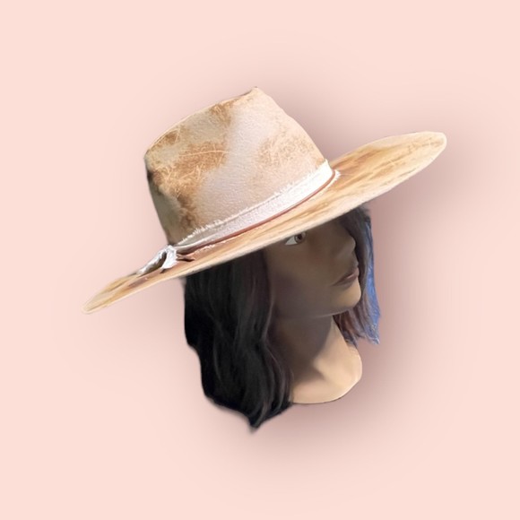 Friends of Friends Tan/Brown Hat Medium Boho Chic Summer Hat Western - Picture 5 of 7